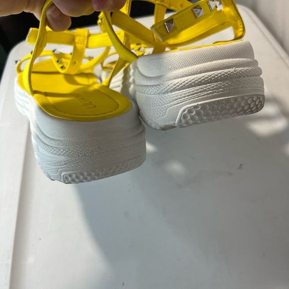 Liliana | Yellow | platform studded ankle strap sandal | Size 10 - Picture 7 of 9